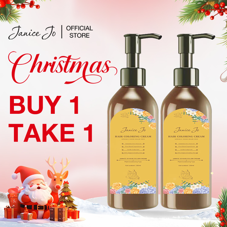 Christmas Promotion- Buy 1 Take 1 - JaniceJo Ammonia-Free Botanical Hair Coloring Cream - Ammonia Free/No damage to scalp/Not irritating/Protect hair/Enhance hair growth